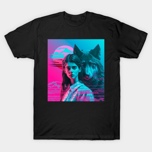 Girl and Wolf T-Shirt by KIDEnia